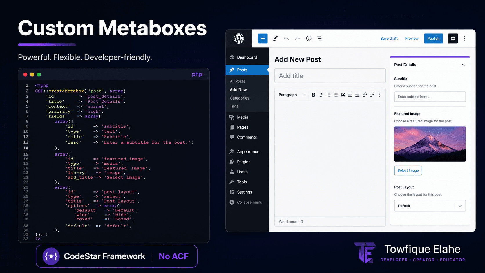 How to Build Custom Metaboxes in WordPress Using CodeStar Framework