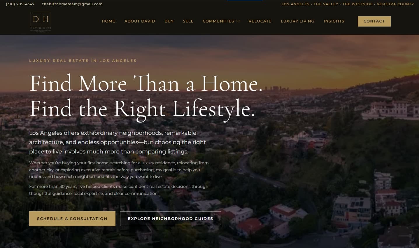 David Hitt — Luxury Real Estate Personal Brand Website